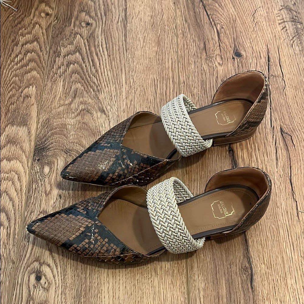 Malone Souliers Snakeprint Flats